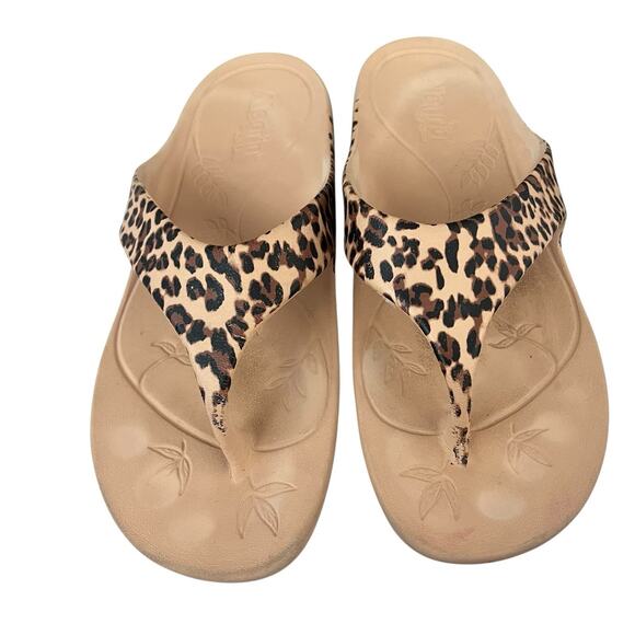 Alegria Ode Fierce Sandal 39 / 9-9.5 Footwear Recovery Toe Post Slip on Leopard - Picture 1 of 10